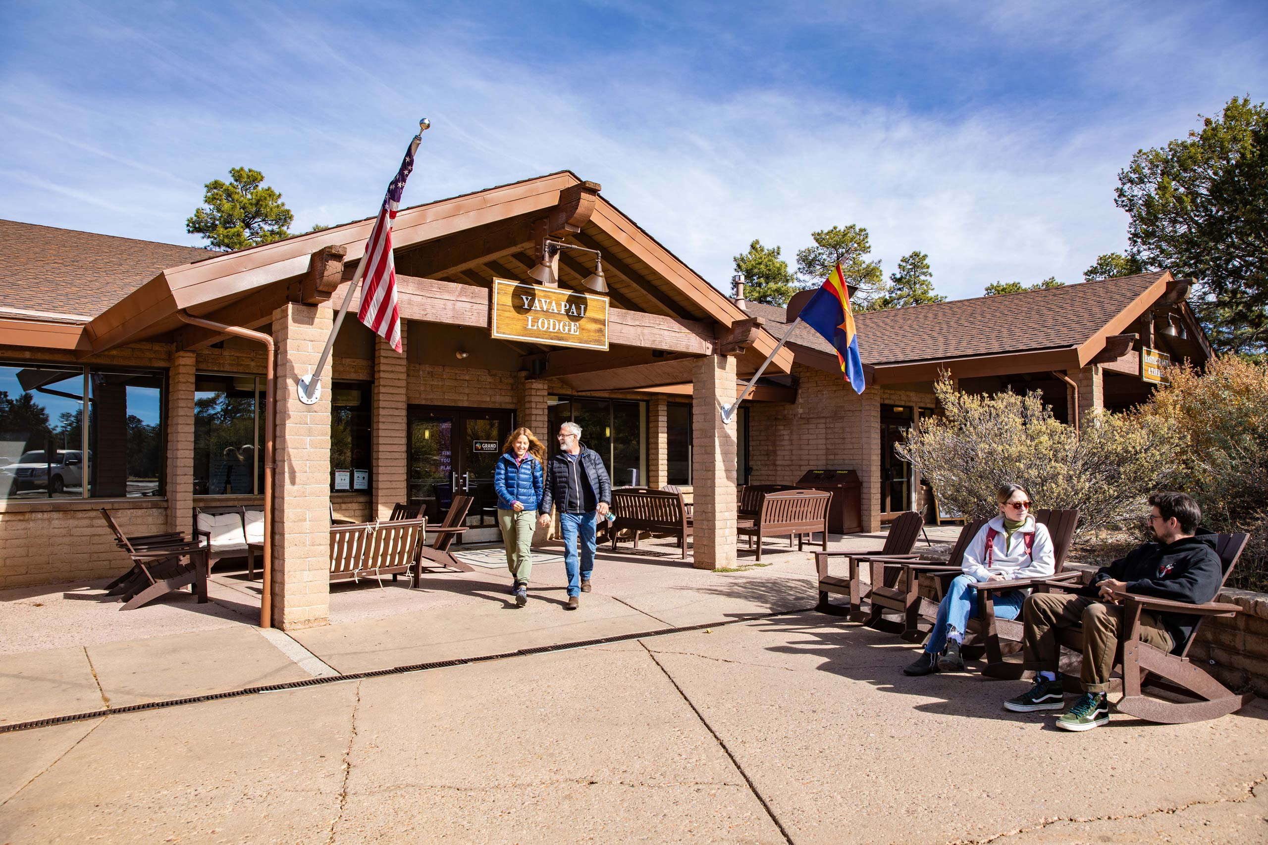 Yavapai Lodge under the night sky